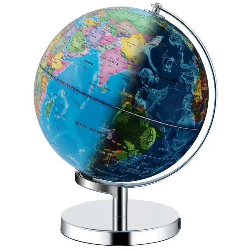 3-in-1 Illuminated World Globe with Stand and  88 Constellations