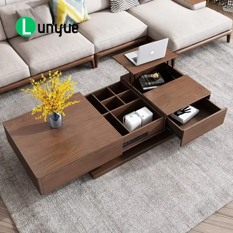 Multifunctional Modern Wood Coffee Table with Adjustable Lifting Top Storage Cheap Hot Sale for Living Room Home Furniture
