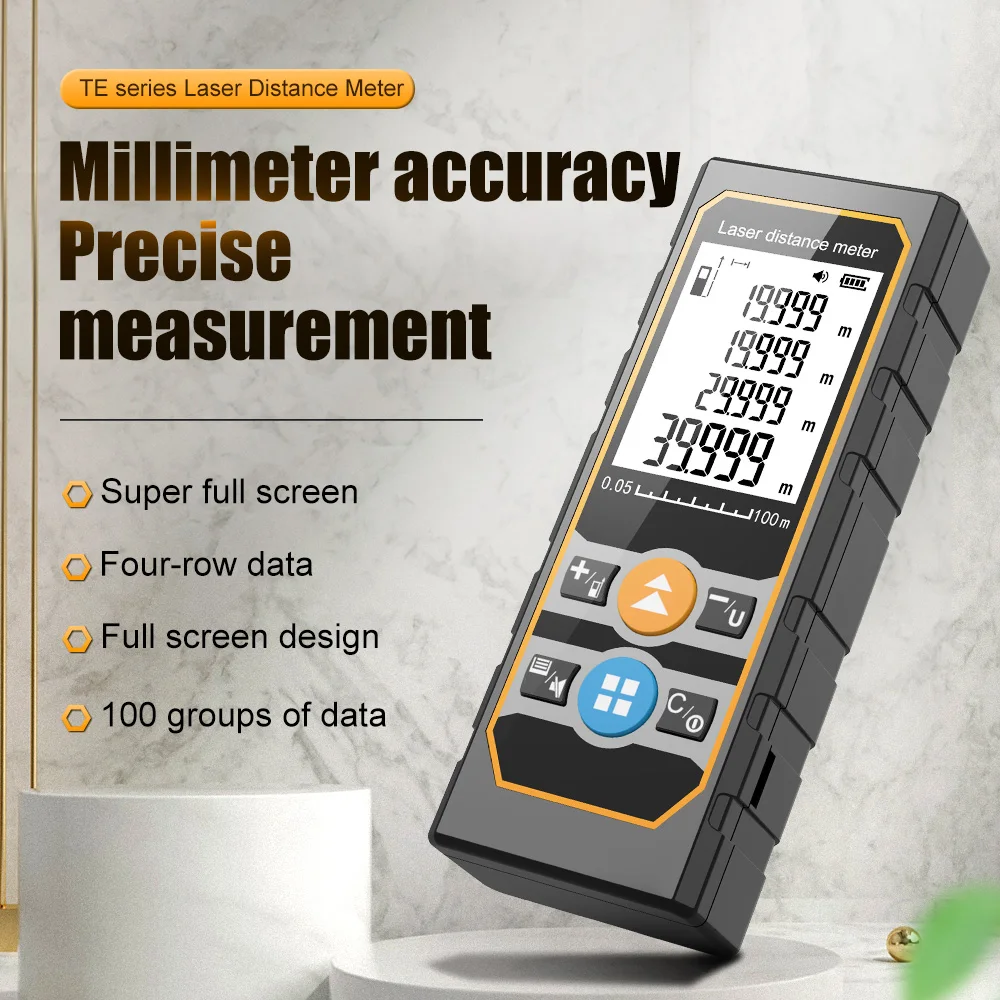 

BOAYAL Portable Laser Distance Meter 40m 60m 80m 1/16in Accuracy Length Volume Pythagorean Mode Digital Laser Measurement Tool