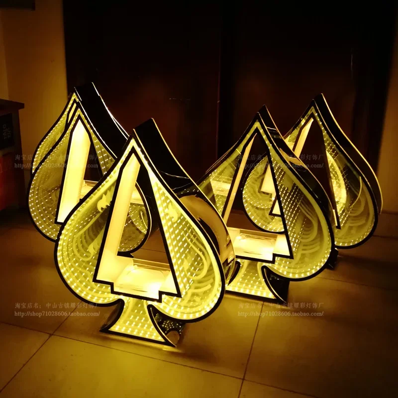 Luminous Spades A Rack Creative Champagne Ktv Bar Imported S Nightclub Wine Base Led Laser Wine Tray Customization Moet