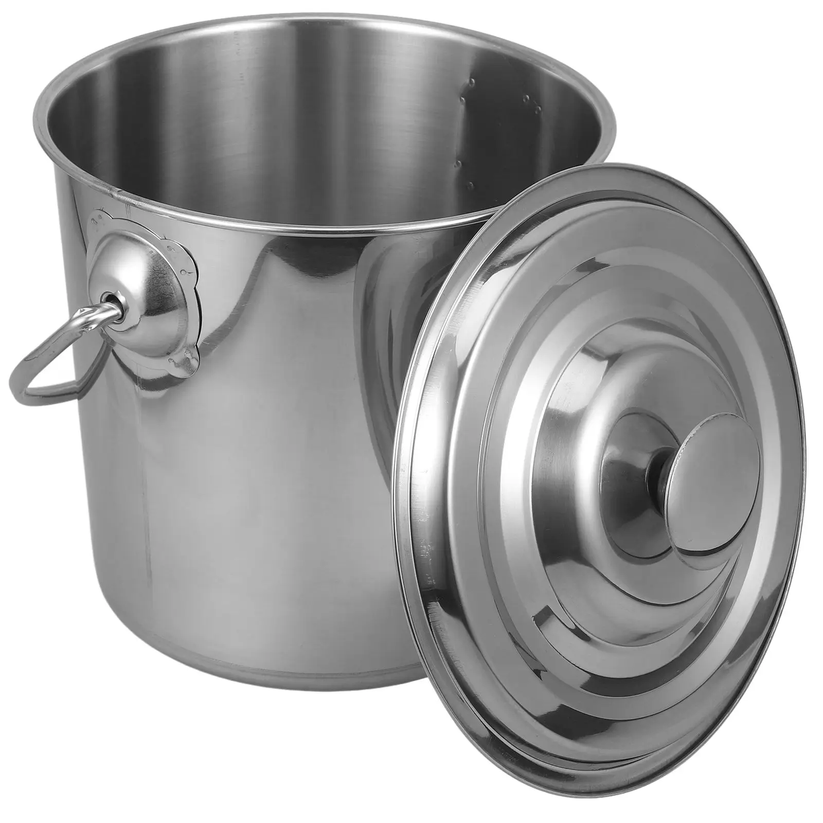 

Stainless Steel Bucket 304 Large Capacity Water Storage Container with Lid 20x20cm Suitable for Home Kitchen Rice Bucket Milk