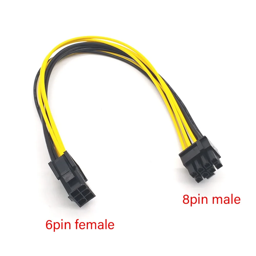 6 Pin Female to 8 Pin Male PCIe Graphics Card Power Cable PCI Express GPU Adapter Cable Video Card Converter Extension Cord