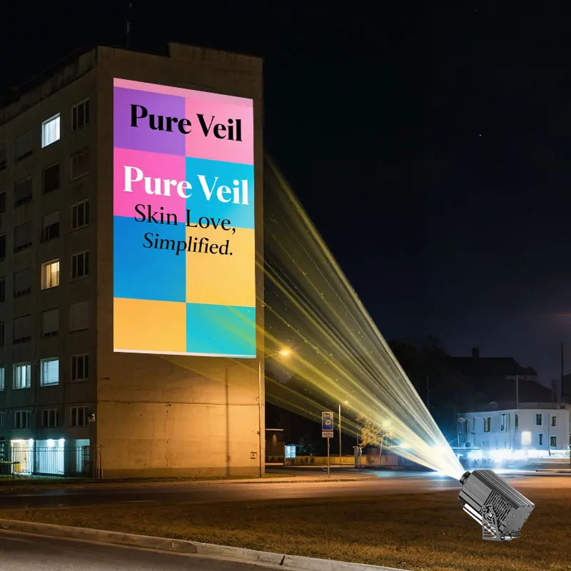 

Wall logo Gobo Projector Outdoor Waterproof IP67 200W/300W/600W High Power Projection Lamp Customized LED Advertising Lights