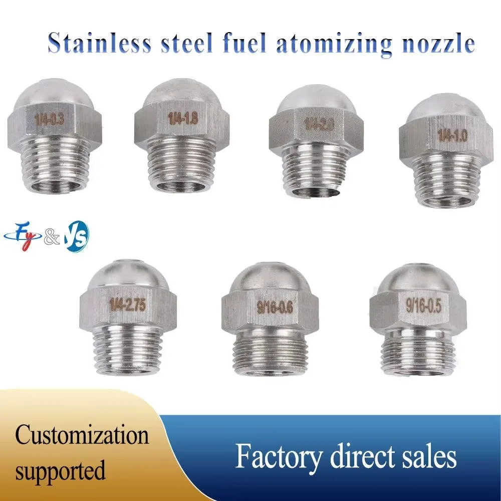 Stainless Steel Fine Atomizing Mist Nozzle,  High Low Pressure Orifice Dia 0.3-1.5mm for Humidification Cooling