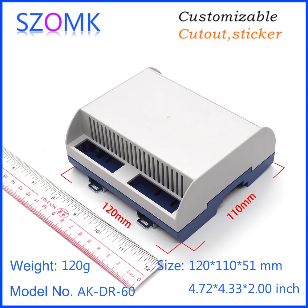 OEM Small Relay Electronic Module Terminal Cover ABS Plastic Enclosure for PCB DIN Rail Industrial Control PLC Mounting