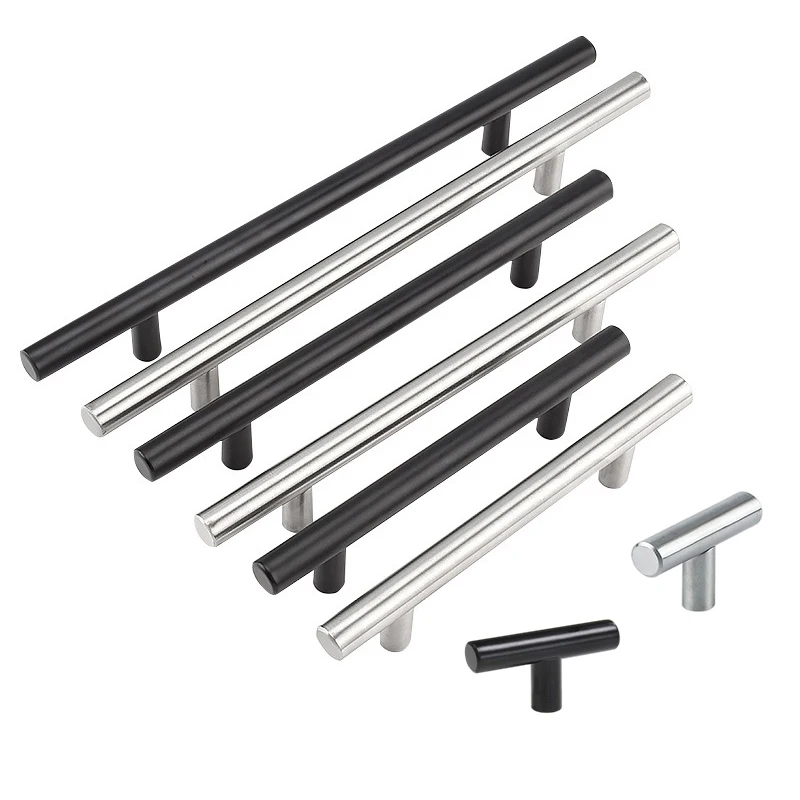 Stainless Steel Handles Diameter 12mm Kitchen Door Cabinet T Bar Straight Handle Pull Knobs Furniture Hardware knobs and pulls