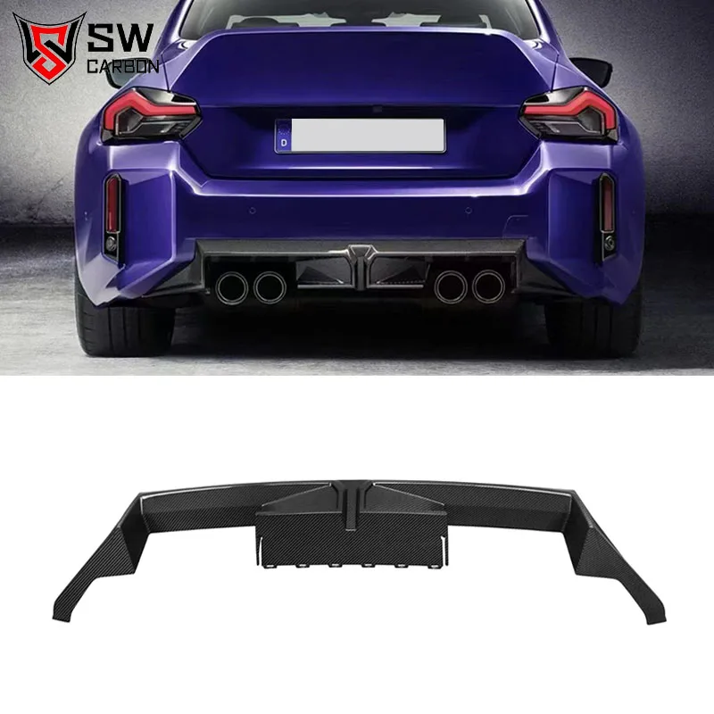 

For BMW M2 G87 2023+ Dry Carbon Fiber Rear Diffuser Rear Bumper Splittor Body Kit