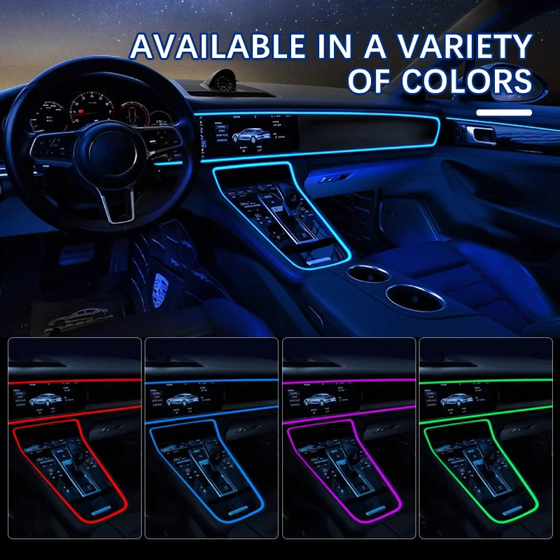 Car Interior Decorative Lamps Strips Cold Light Decorative Console Atmosphere Lamp For Porsche 911 Panamera 4S 718 boxster 986