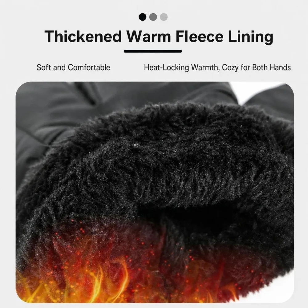 Durable Waterproof Ski Gloves Anti Slip Soft Fluff Winter Gloves Cold Proof Gloves