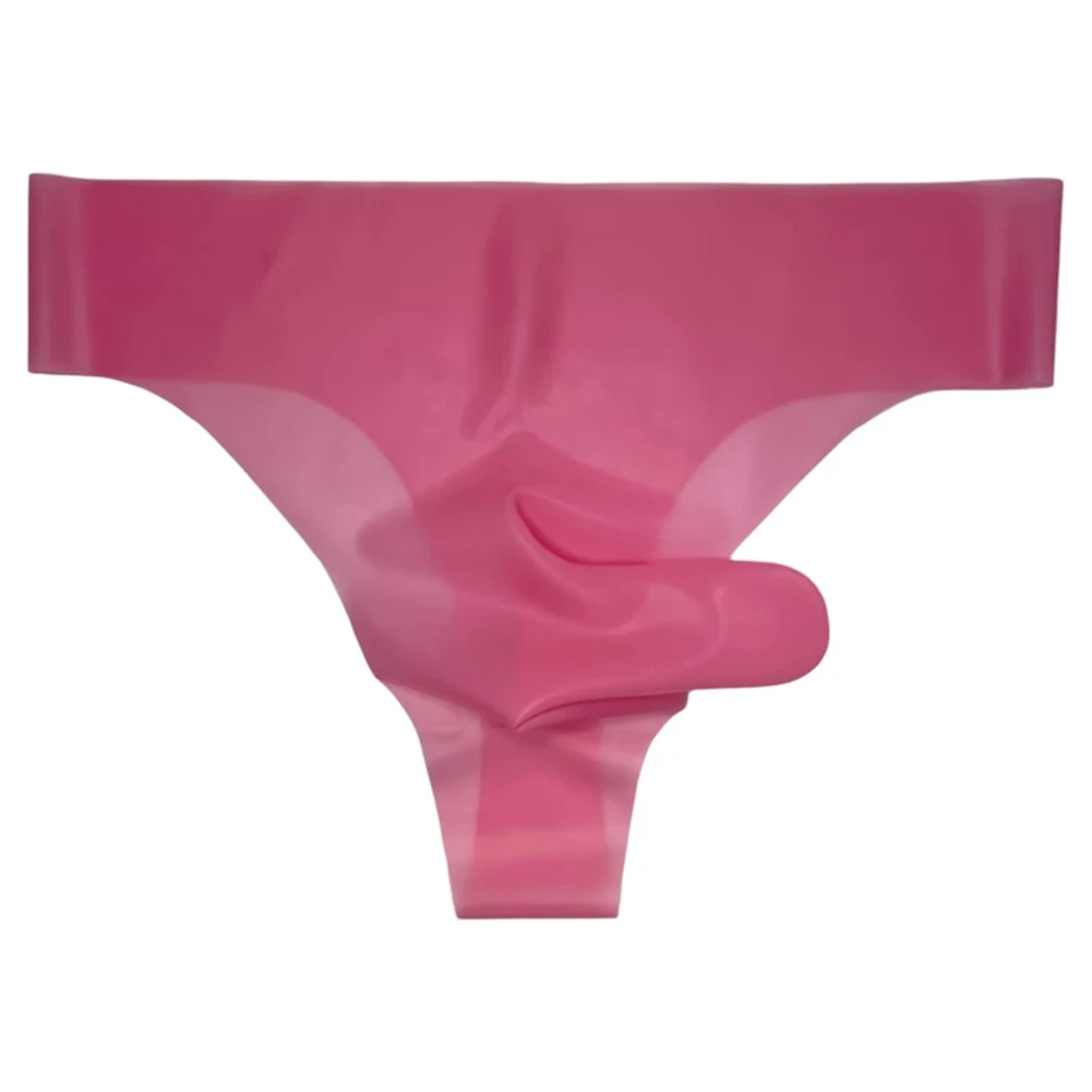 Men's Latex Underwear Rubber Elephant Nose Lingerie See Through Briefs Safety Panties Low Rise G-string Sexy Thong Erotic T-Back