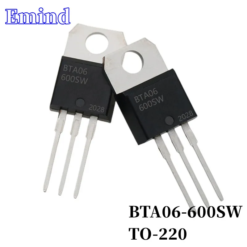 

20/50/100/200/500Pcs BTA06-600SW BTA06 Triac 6A/600V TO-220 DIP Thyristor Large Chip