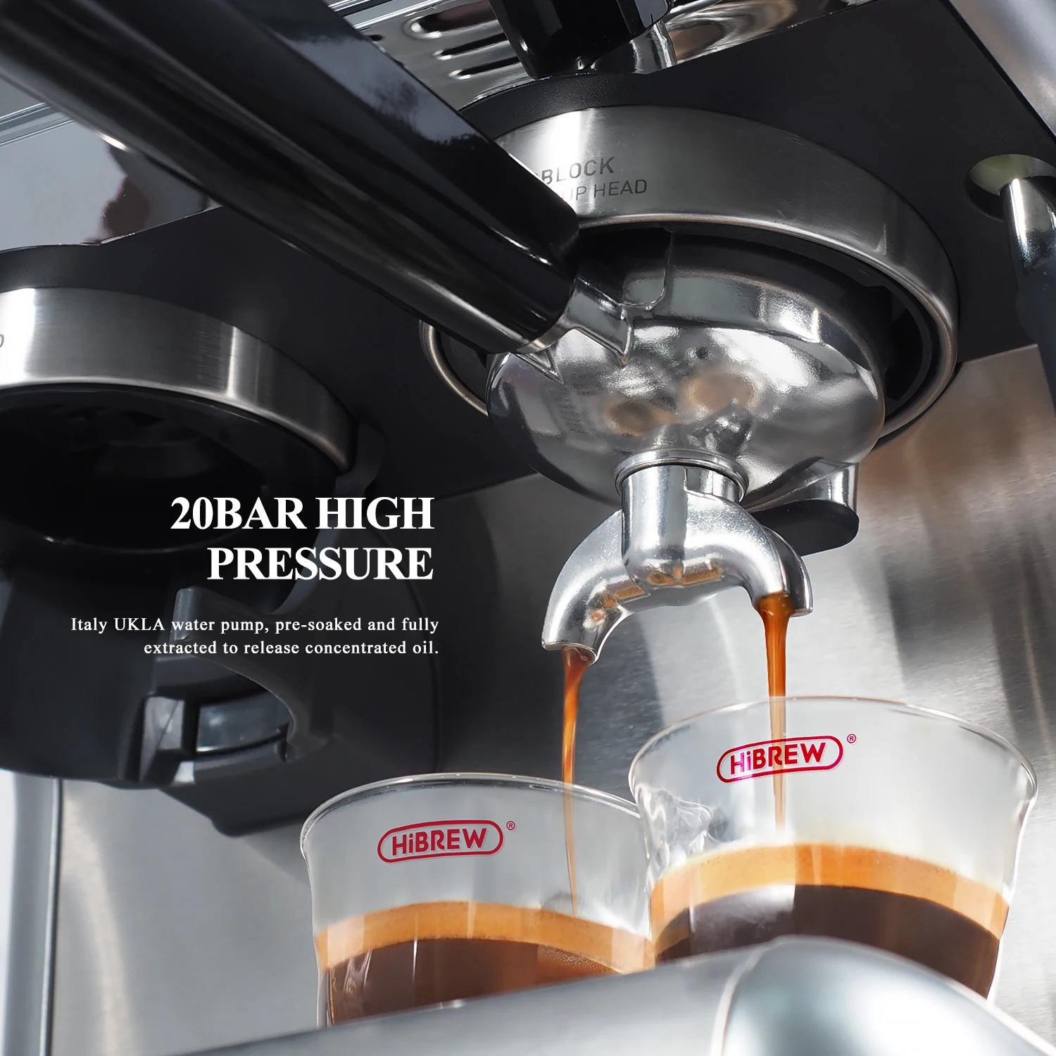 HiBREW Barista Pro 20Bar Bean to Espresso, Cafetera de nivel comercial con kit completo para cafetería, hotel, restaurante H7