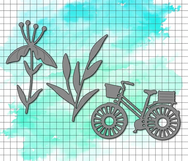 Piggy Craft metal cutting dies cut die mold Bicycle flowers leaves Scrapbook paper craft knife mould blade punch stencils dies