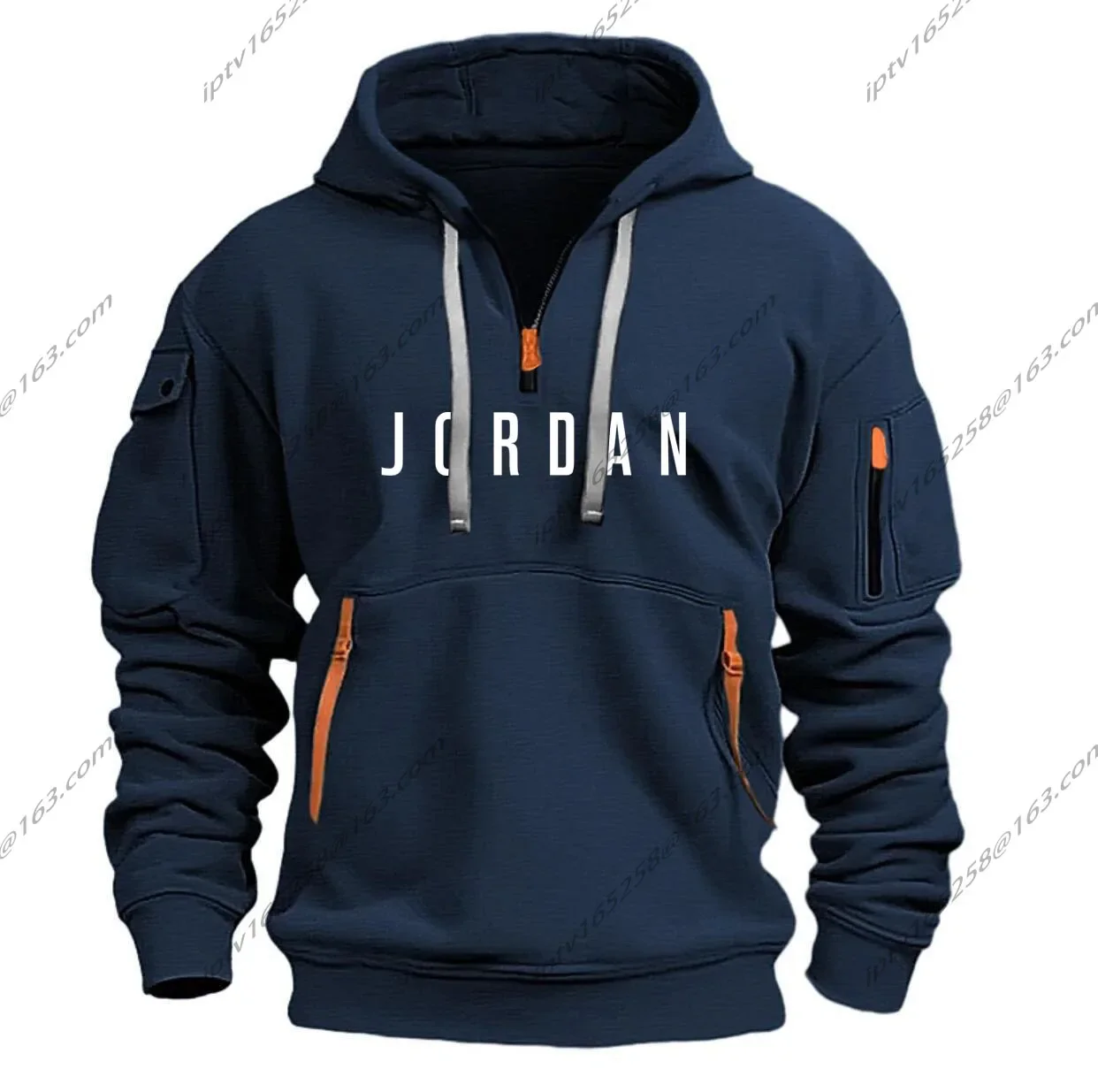 Hoodies masculinos para outono e inverno, novos moletons, pulôveres com vários bolsos, casacos masculinos de manga comprida, tops, moletom casual com capuz