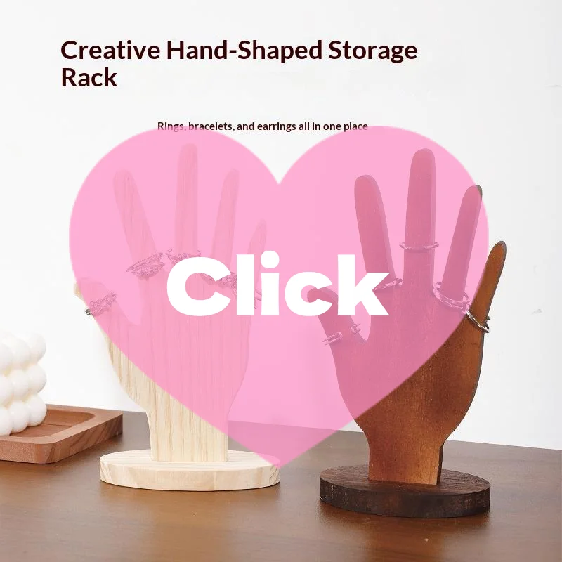 Hand Form Jewelry Display Multifunctional Jewelry Rack Finger Hand Display For Bracelet Wooden Ring Holder Hand Ring Holder