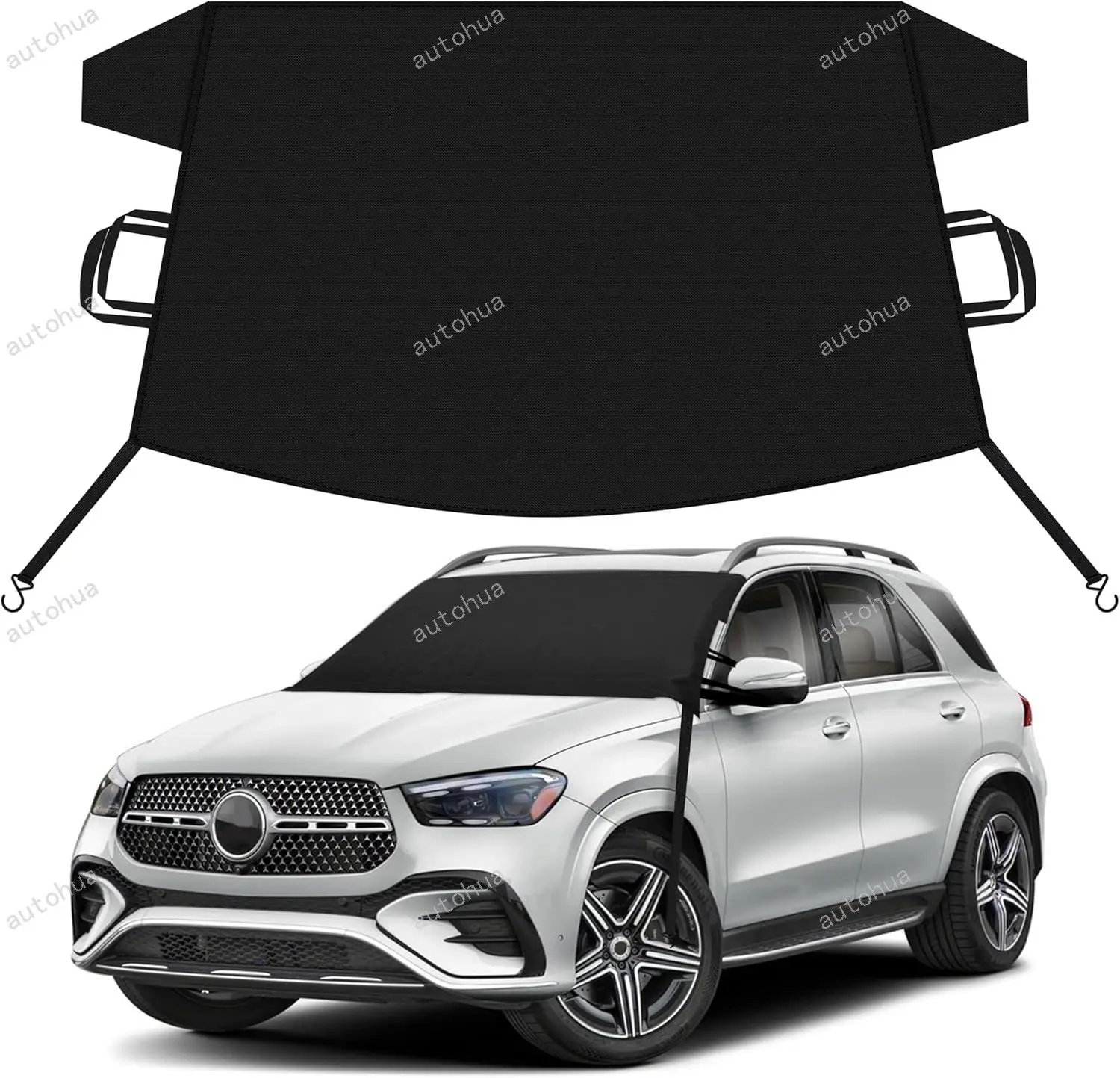 غطاء ثلج للسيارة لسيارة Mercedes Benz GLE GLS غطاء الزجاج الأمامي للثلج الجليدي مع أكسفورد عالي التحمل 600D مقاوم للماء ومضاد للانزلاق،