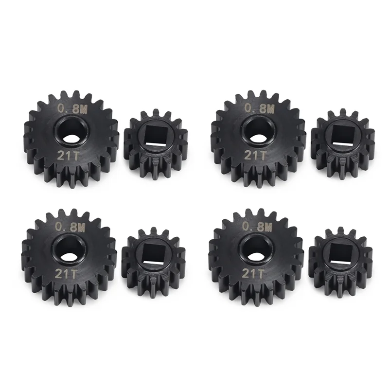 Juego de engranajes de eje de Portal de acero, 8 piezas, 21T, 14T, para 1/10 RC Crawler Car Axial SCX10 III Capra, piezas de actualización