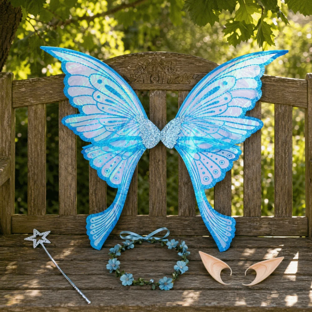 Ailes de fée créatives, ailes de papillon scintillantes, ensemble d'ailes légères et étincelantes, costume d'elfe, accessoire photo