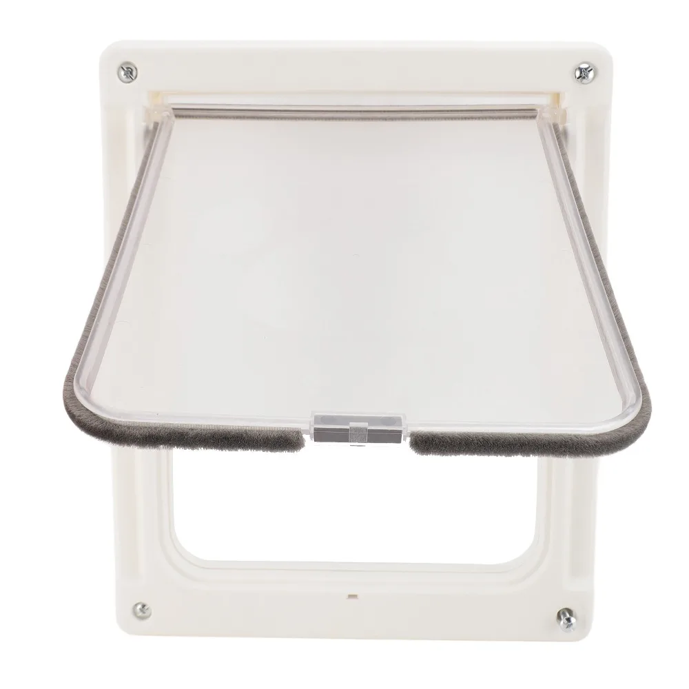 Safe Opening Small Size Pet Door Two Way Access Light Weight Frame Cat Flap Smooth Flap White Pet Access Gate House Door Opening