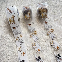 cute dog A28 #Wang~] Die-cut Washi PET Journal PET washi tape versatile material