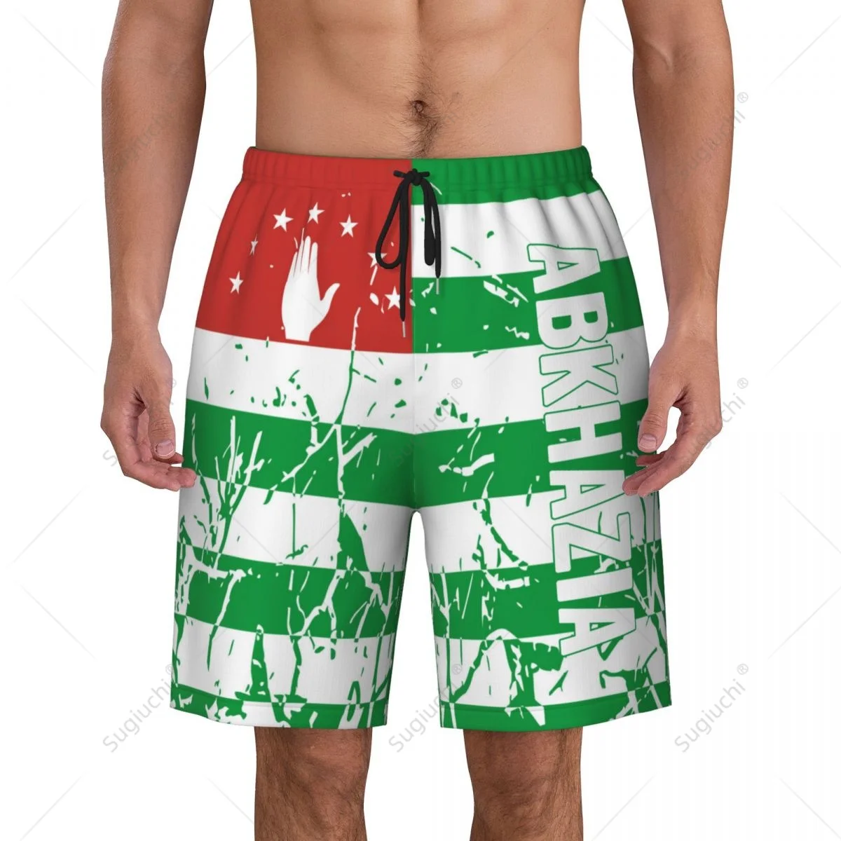 Men's Republic Of Abkhazia Flag Beach Pants Board Shorts Surfing Boys Soccer Cycling Swimwear Running Polyester