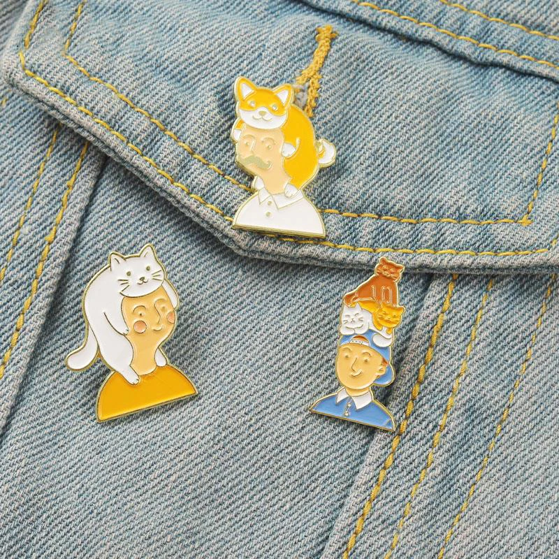 Desenhos animados Animal Esmalte Broche, Pet Gatos e Cães Nursery Series Pin, Lapel Badge, Jóias Presente para Amigo, Mãe, Pai, Personalizado, Bonito