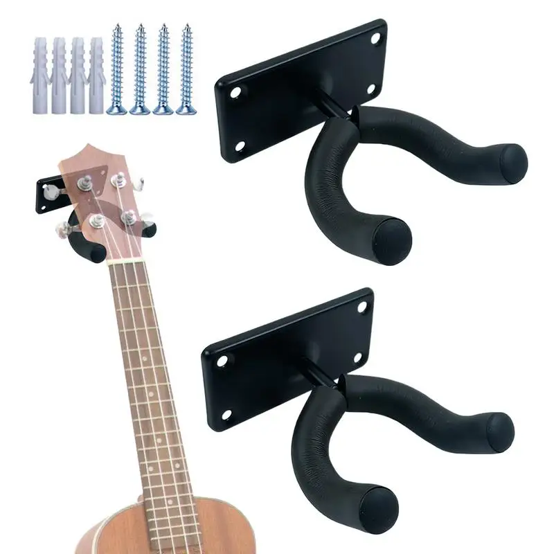 

Wall Guitar Mount 2X Electric Guitar Wall Mount Metal Electric Guitar Hooks For Ukulele With 4 Screws 4 Expansion Tubes