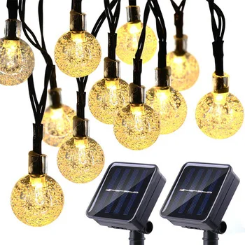 8 Modes Solar LED String Light Waterproof Colorful Round Outdoor Lamp Garden Christmas Wedding Holiday Party Decor