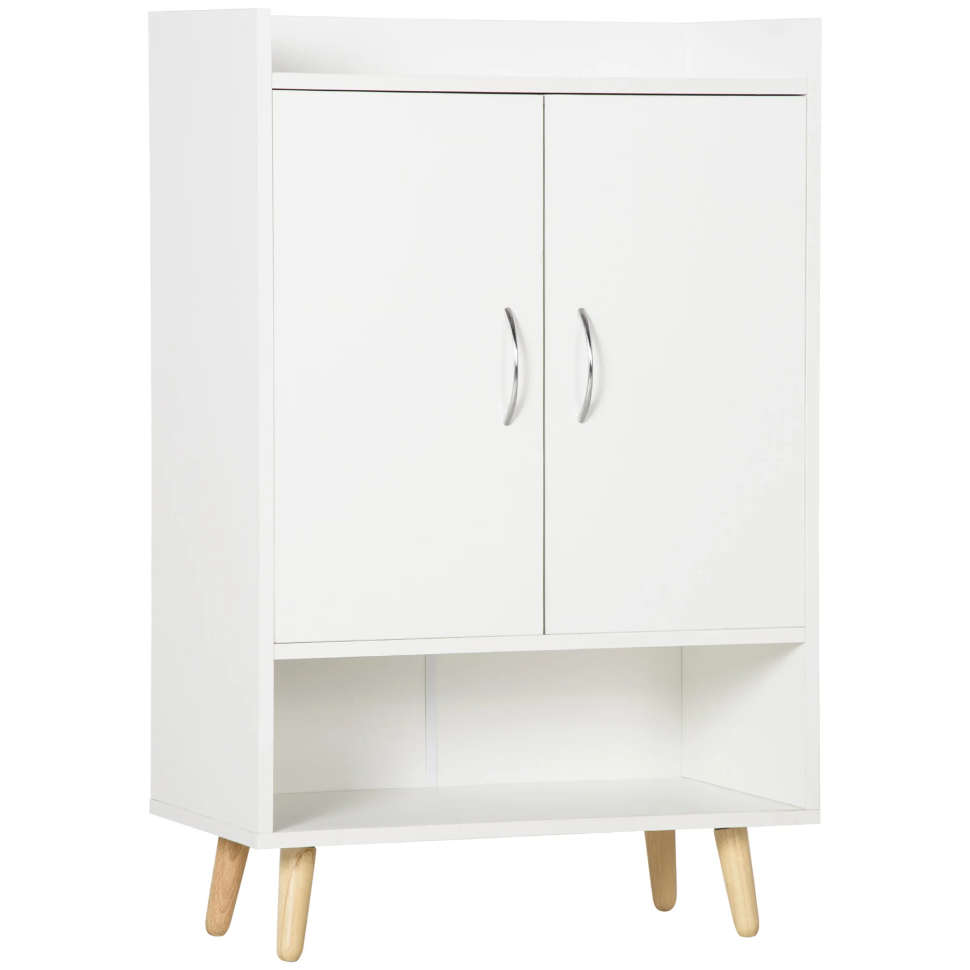 HOMCOM 2-door shoe cabinet 12 pairs of shoes auxiliary cabinet with 4 shelves living room Hall 60x30x92cm White