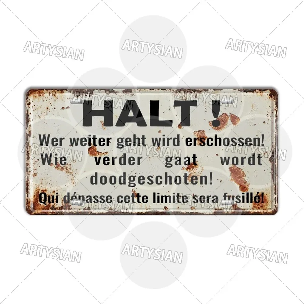 Cold War Border  Metal Sign - WWII DDR/Soviet Berlin Wall Plaque, Perfect for Bar/Pub/Garage/History Decor