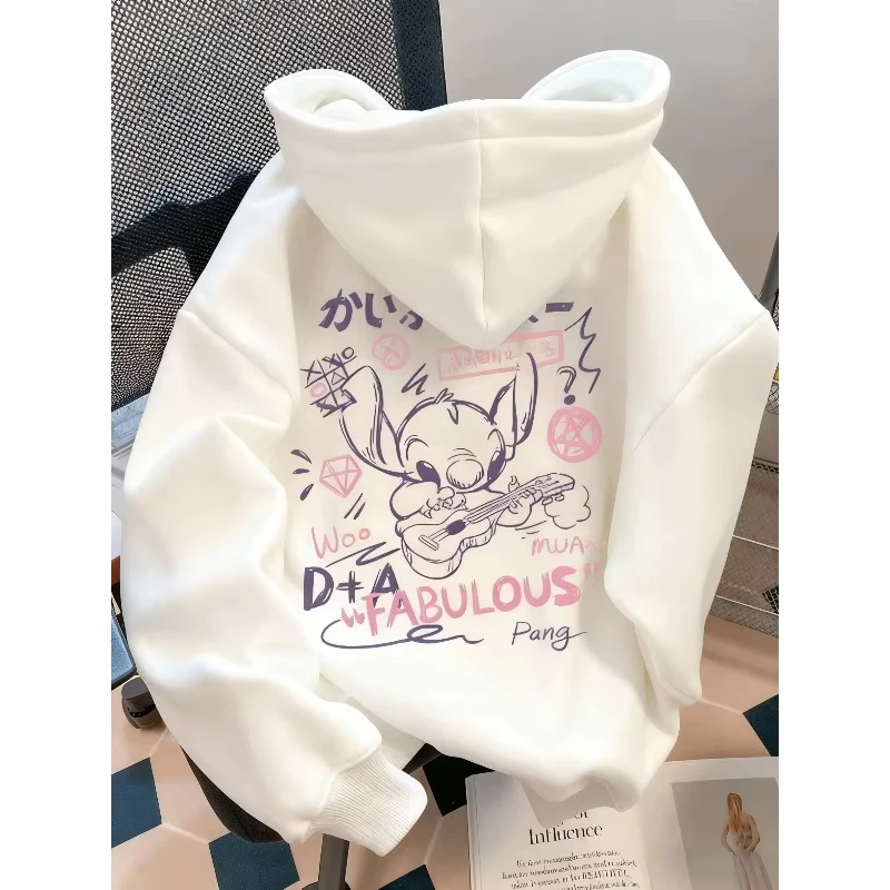 

Women's Hoodies Autumn Winter Clothing Anime Lilo & Stitch Graphics Hooded Y2K Oversized Girl Cotton Tops Couple’s Causalwear