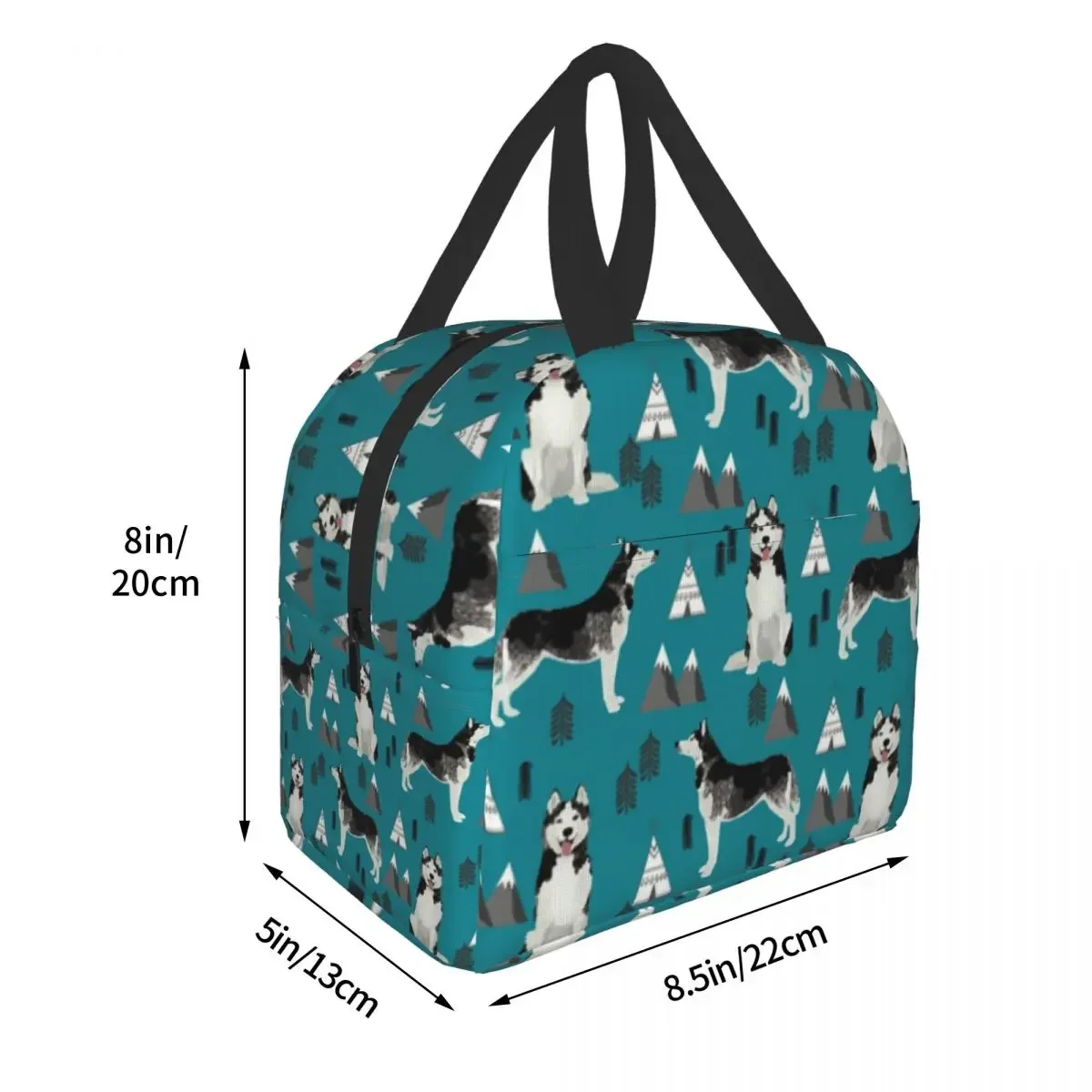 Husky Siberian Huskies borsa da pranzo isolata termicamente montagne da donna Pet Portrait Dog Portable Lunch ToteStorage Food Box