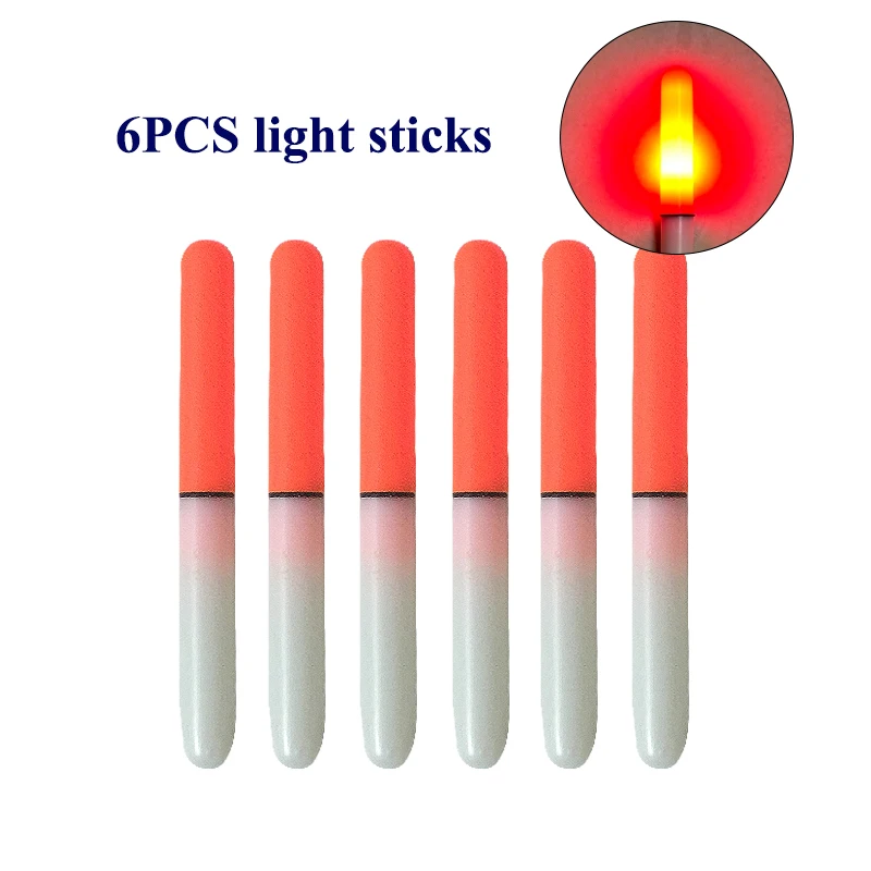 6PCS Electric Fishing Light Glow Stick Glow Stick Luminous Ocean Fishing Electric Rod Light Stick Fishing Accessories NO Battery