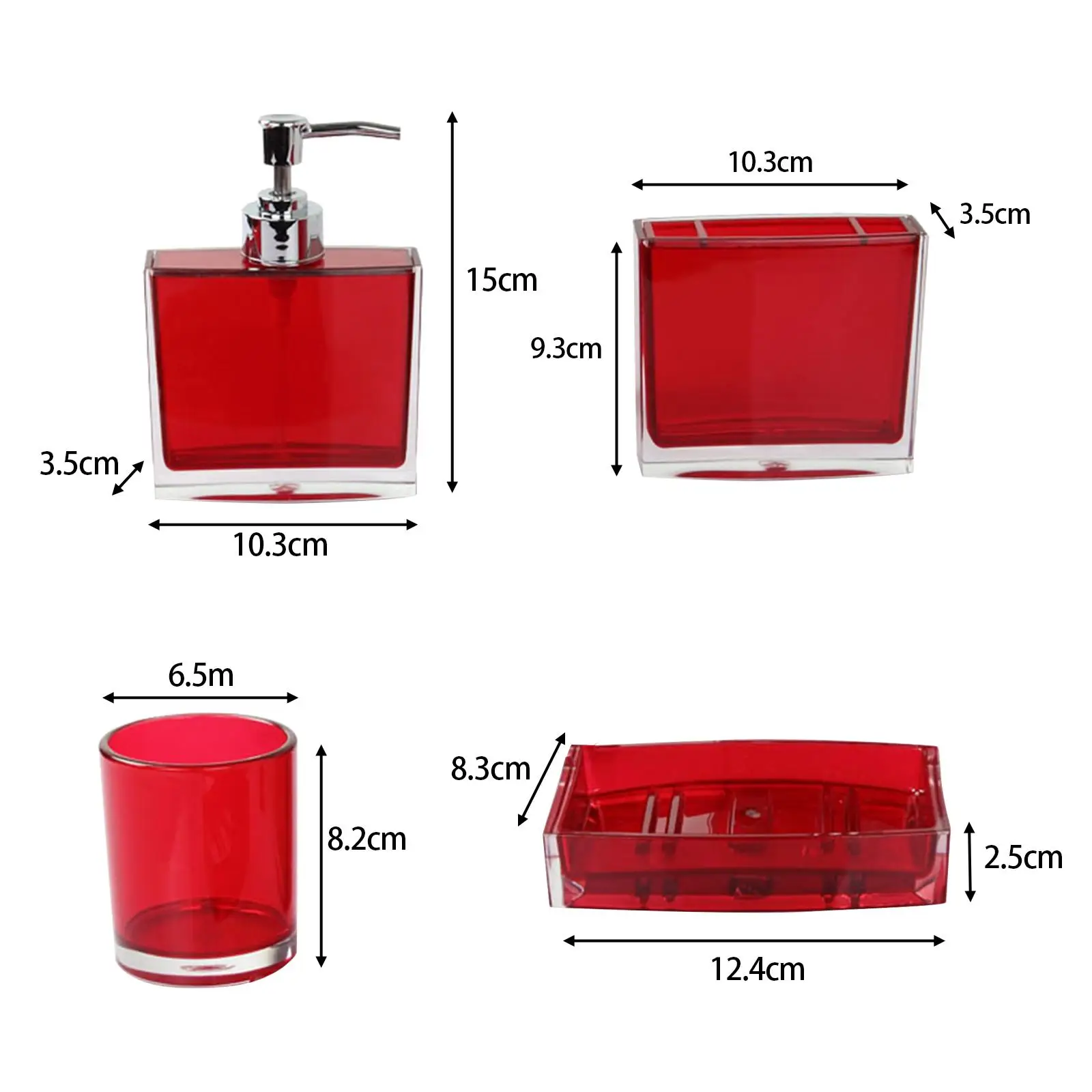 4Pcs Soap Dispenser Lotion Dispenser Toothbrush Holder for Bathroom Decor Vanity Countertop Storage Case Organizer