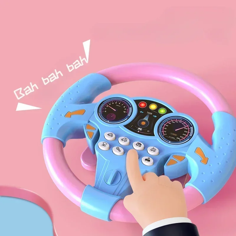 Infant Shining Simulation Steering Wheel Toys Children\'s Toy Kids Early Education Copilots Stroller Steering Wheel Vocal Toys