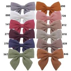 3.2'' Original Linen Bow Hair Clips Baby Girls Toddler Kids Sailor Hair Bow Alligator Clips Hair Grips Accessories