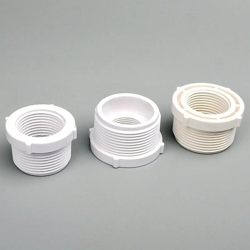 1~3PCS 1/2-2'' Male Female PVC Thread Bushing Thickened Joint Plastic Reducer Adapter Plumbing Systems Aquarium Tank Fitting