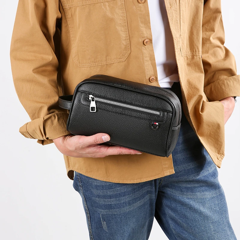 Hohe Qualität Weiches Leder Männer Taschen Mode Business Clutch Tasche Casual Reise handtasche Telefon Geldbörse Designer für Männliche Geburtstag Geschenk – Detail 7