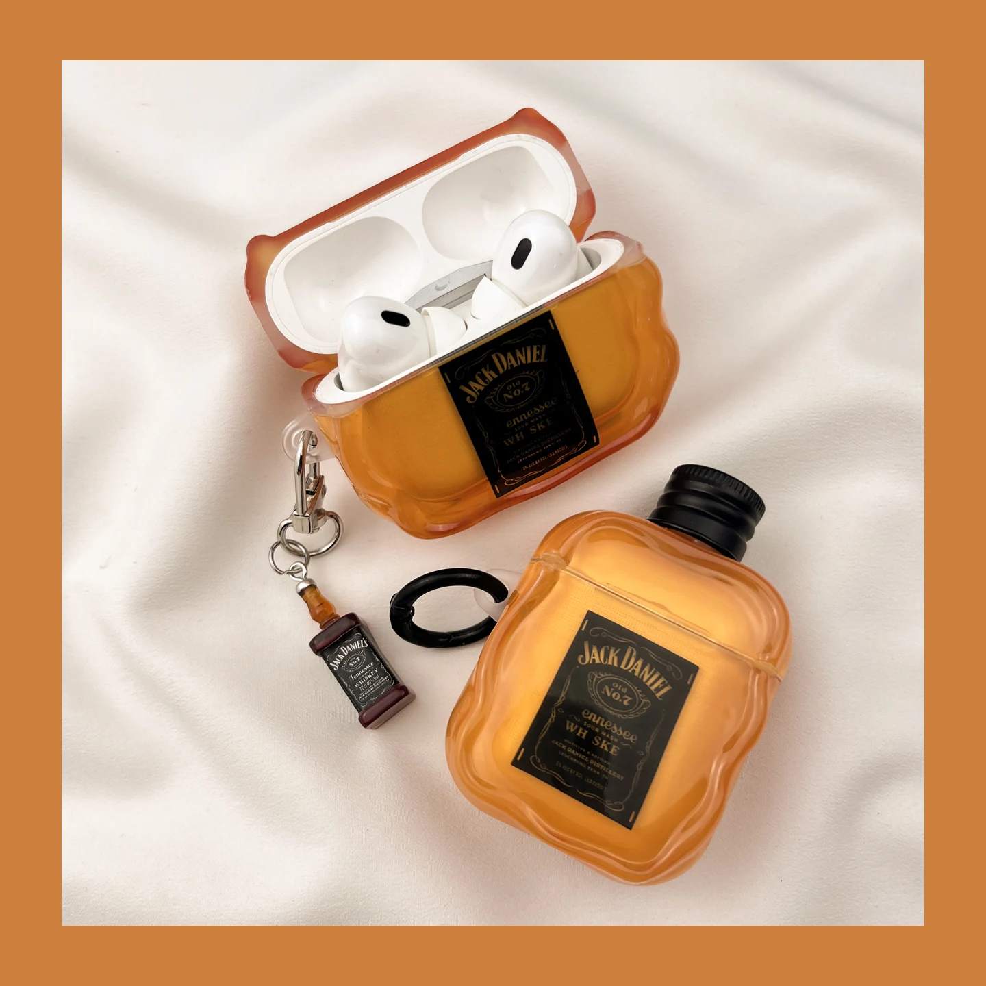 Ins الإبداعية ثلاثي الأبعاد غطاء زجاجة ويسكي Airpods 3 4 2 1 Pro 3 Pro2 سماعة واقية سماعة لاسلكية تعمل بالبلوتوث غطاء