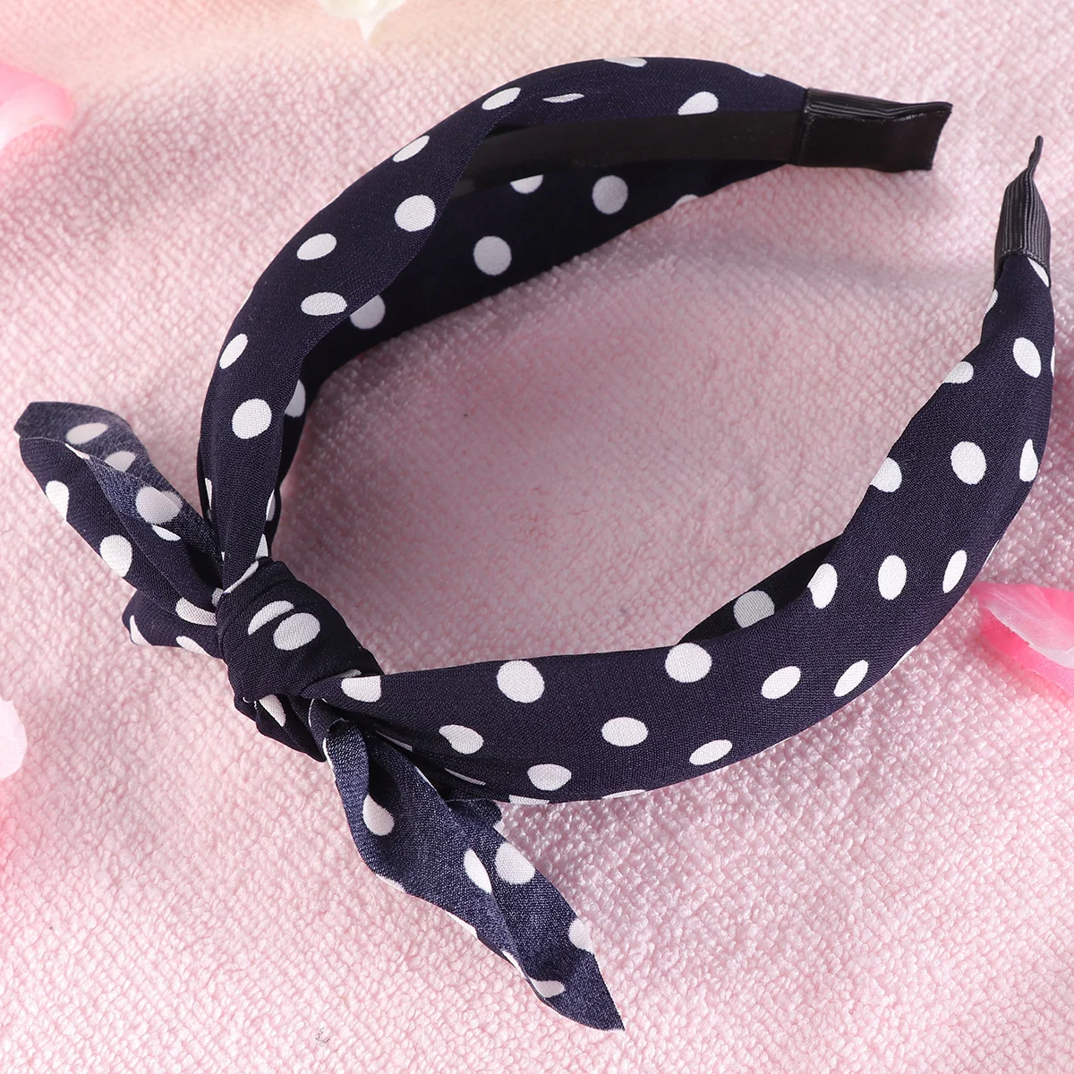 

Bow Fabric Headband Dot Pattern Hair Hair Loop Hair Clasp Hair Band Hair Accessories for Women (Dark Blue)