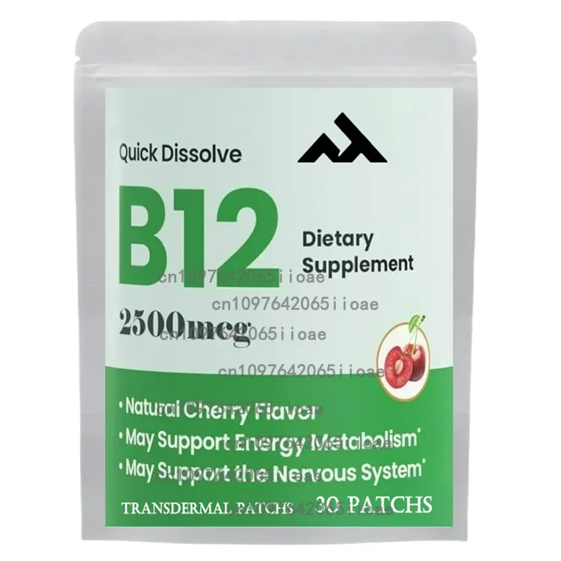 

Ежедневный пластырь B12, прозрачный самоклеящийся пластырь из натуральной смеси, 30 шт. на 1 месяц, поставка витаминных пластырей B12