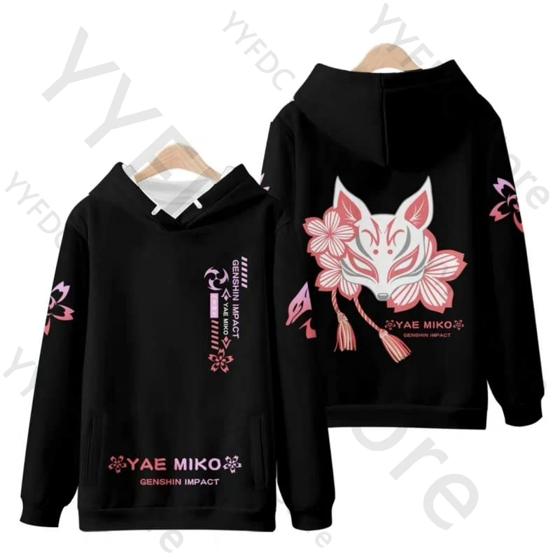 

New Genshin Impact Yae Miko 3D Print Hoodies Men Women Autumn Fashion Game Cartoon Hoodies Sweatshirt Autumn Hooded Pullovers