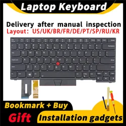 Teclado de repuesto para ordenador portátil, accesorio para Lenovo ThinkPad E480, E485, E490, E495, L380, L390, L480, R480, T480S, L490, T490, T495, 01YP400, 01YP280