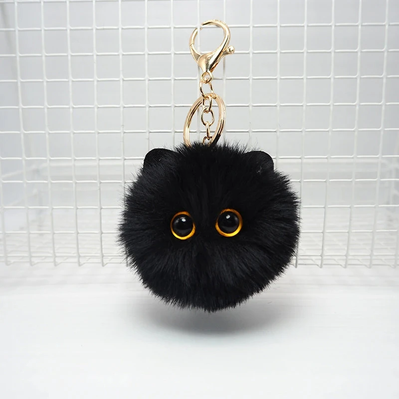 Cute Plush Keychain Cartoon Cat Toy Pendant Keyring For Women  Bag Ornament Car Key Chain lovely Girls Gifts Accessories