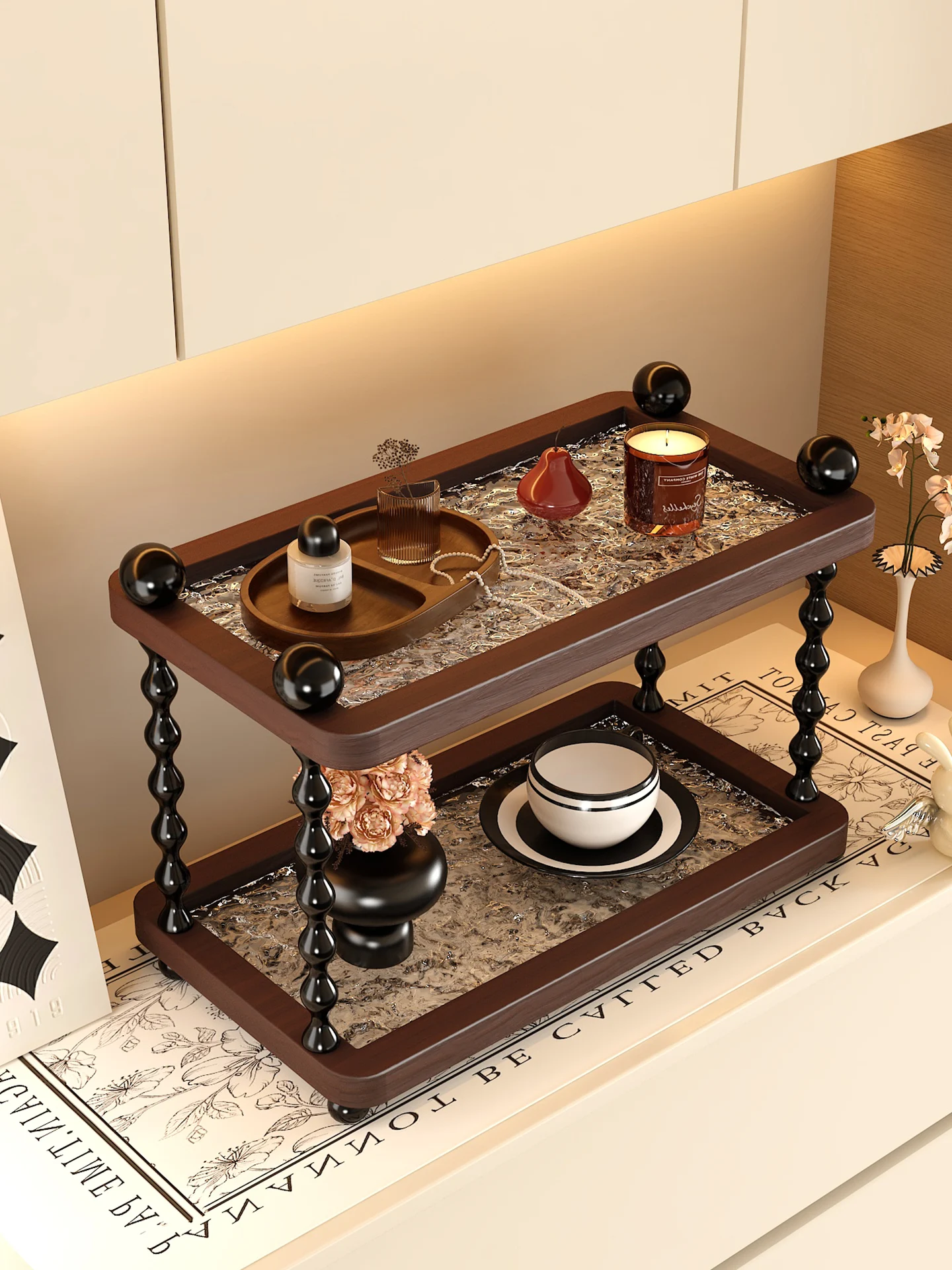 

Деревенский деревянный держатель для кофейной чашки, настольный знак, чашка для воды, Ra для хранения, эльф, столовая, боковой шкаф, органайзер из настоящего дерева