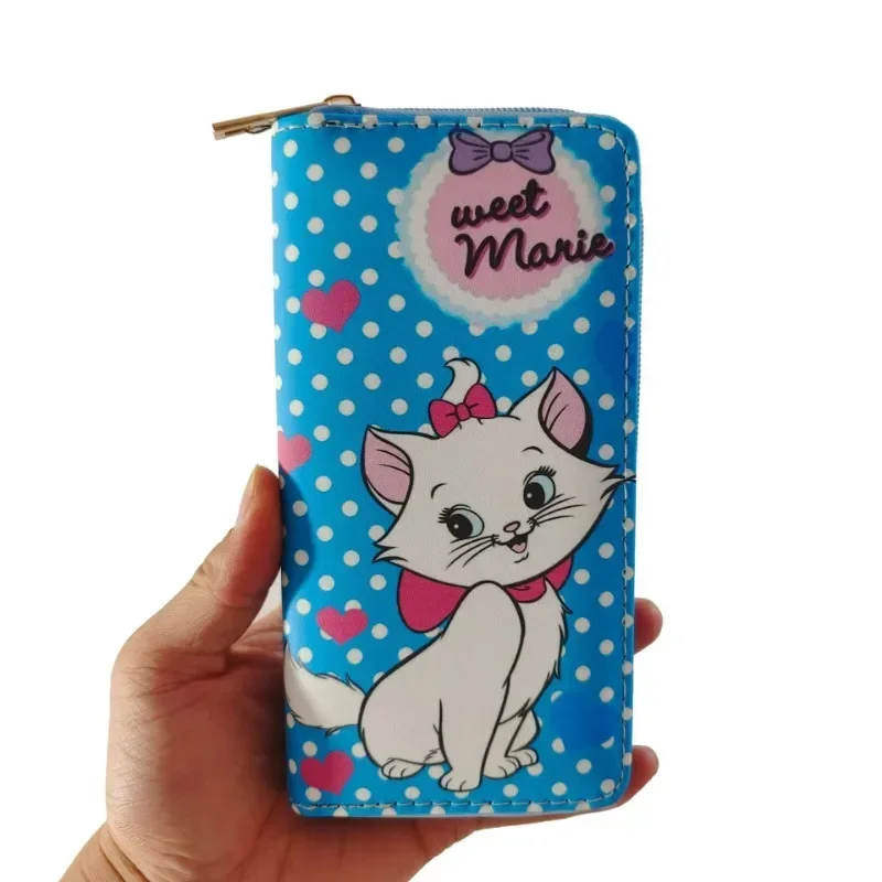 Disney Marie Cat Wallets for Women Anime Kawaii Bags Cute Cartoon The Aristocats Long PU Coin Purs Phone Card Holder Money Clip