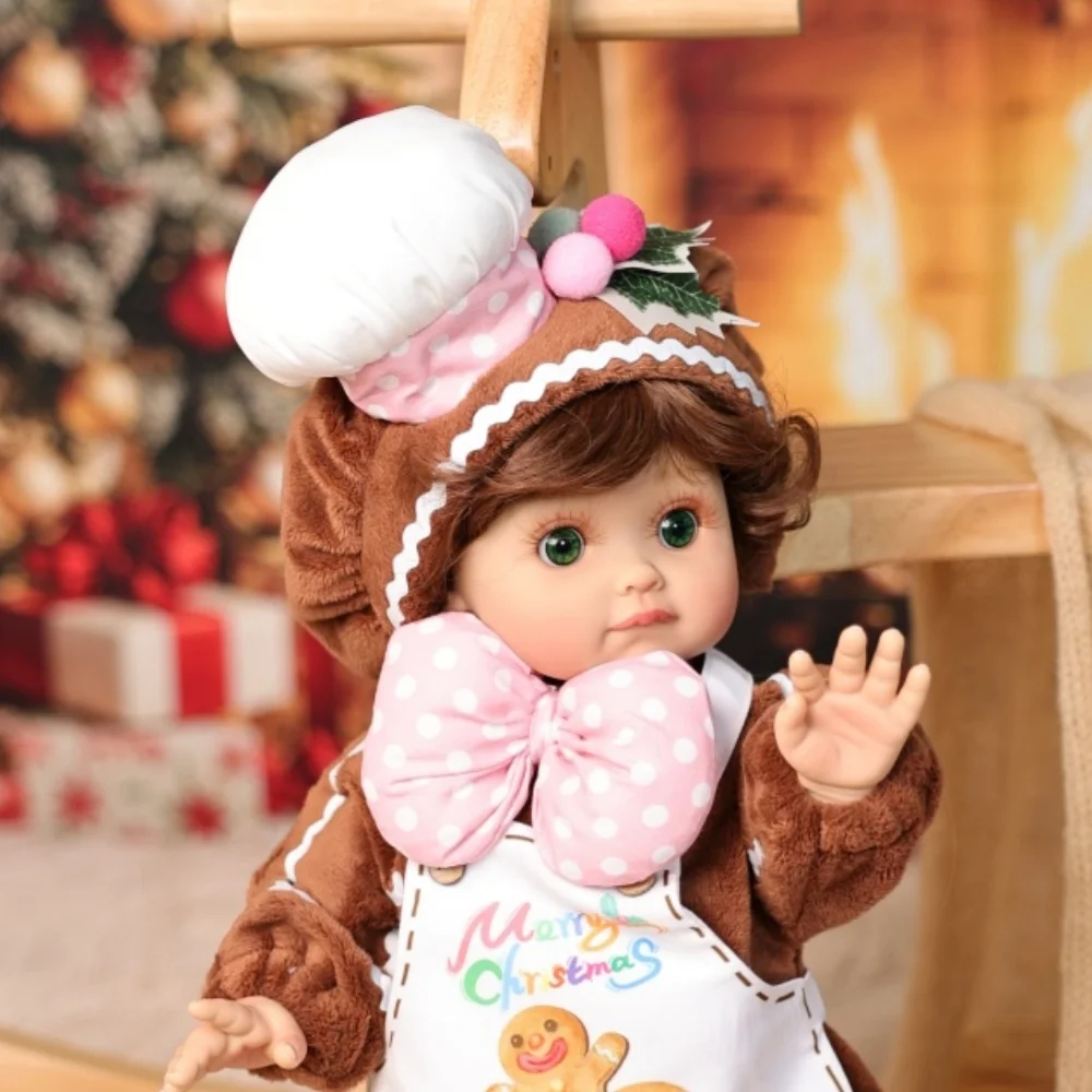 Cloveray 18 inch full body vinyl realistische herboren babypop Gingerbread Man Set vinyl pop handgemaakt origineel speelgoed kind kerstcadeau