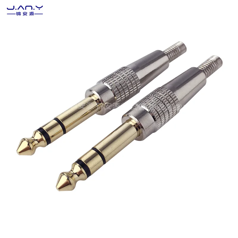 6.35 male internal thread to 3.5mm with locking plug stereo dual channel small to large audio docking converter head