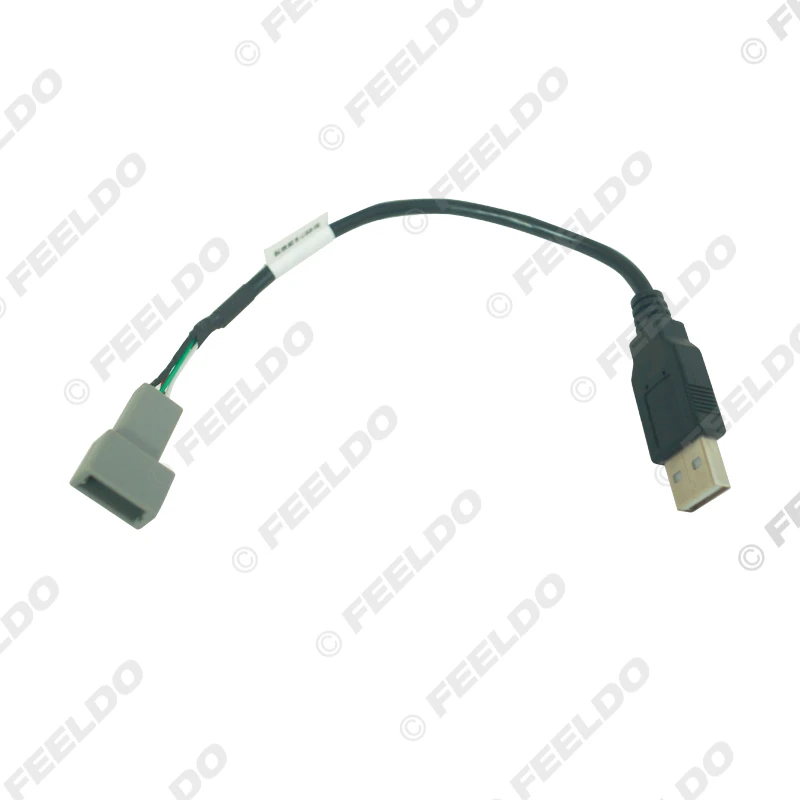 FEELDO Car Radio Audio 2.0 USB to 4Pin Socket Cable for Peugeot USB Wire Extension Connector Adapter