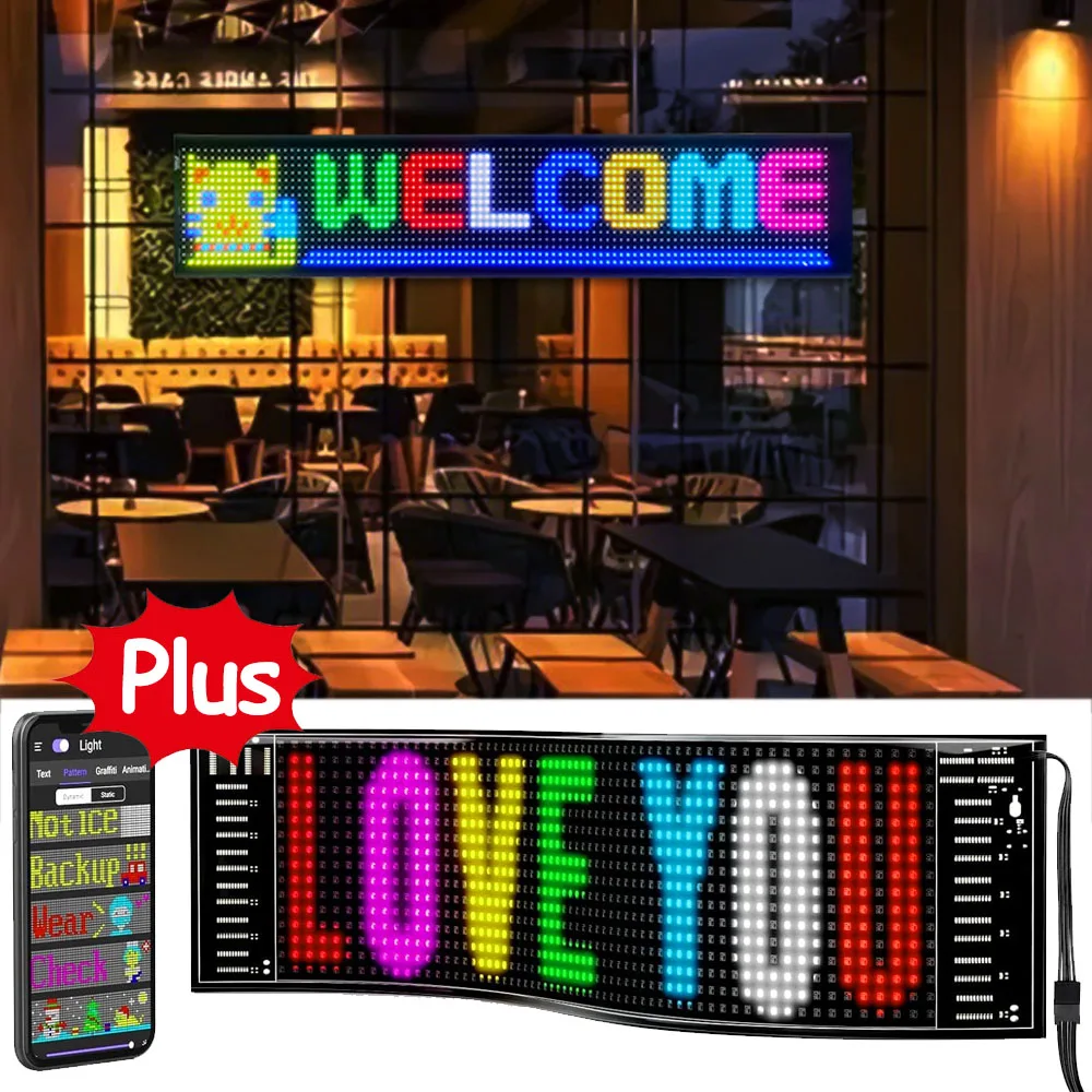 

5V USB LED Screen Sign Scrolling Advertising Lights Bluetooth APP Control Message display Board Logo Light Custom Text Pattern